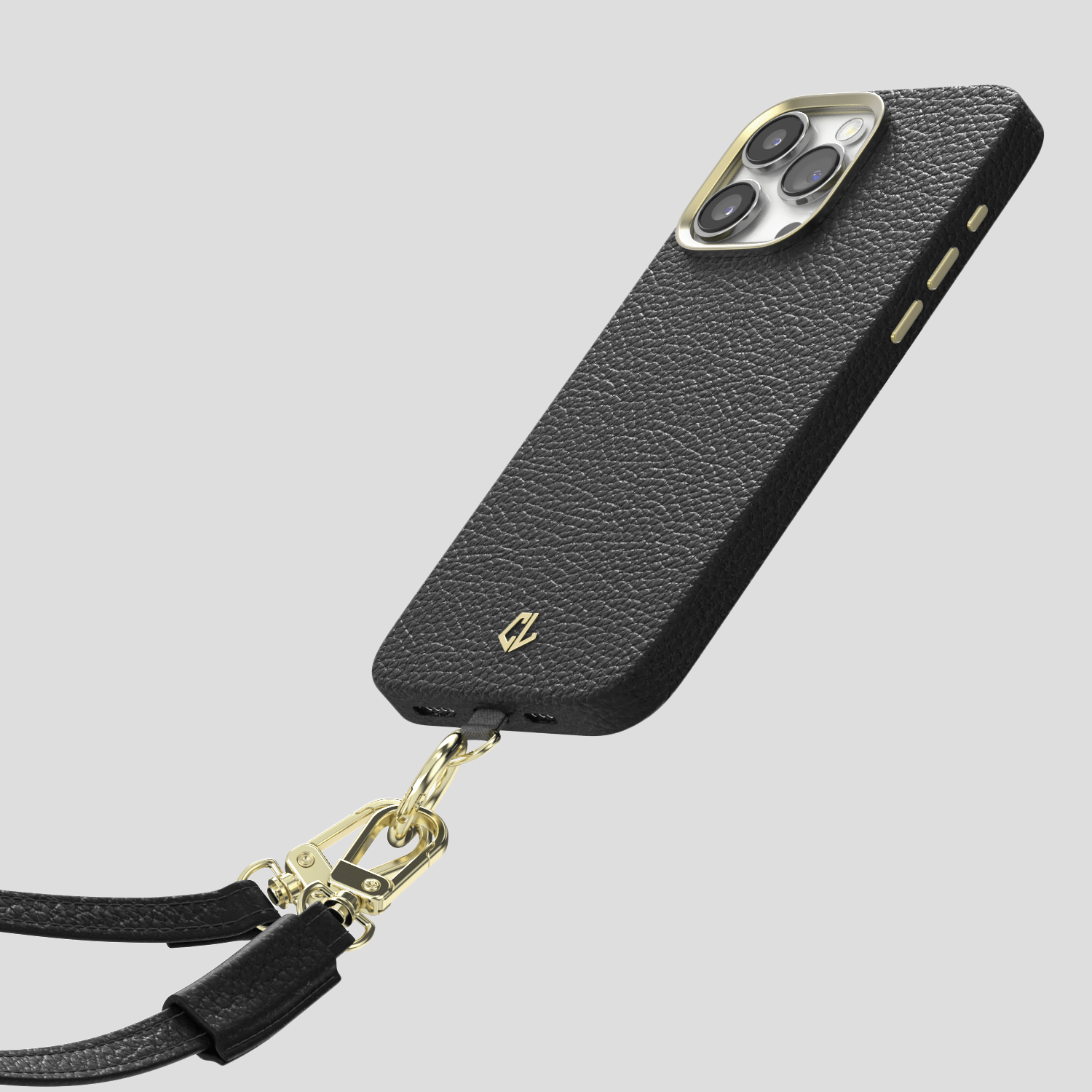 Meilleure coque bandoulière luxe pour iPhone 15, 15 Pro, 15 Pro Max, 15 Pro Plus - Noir