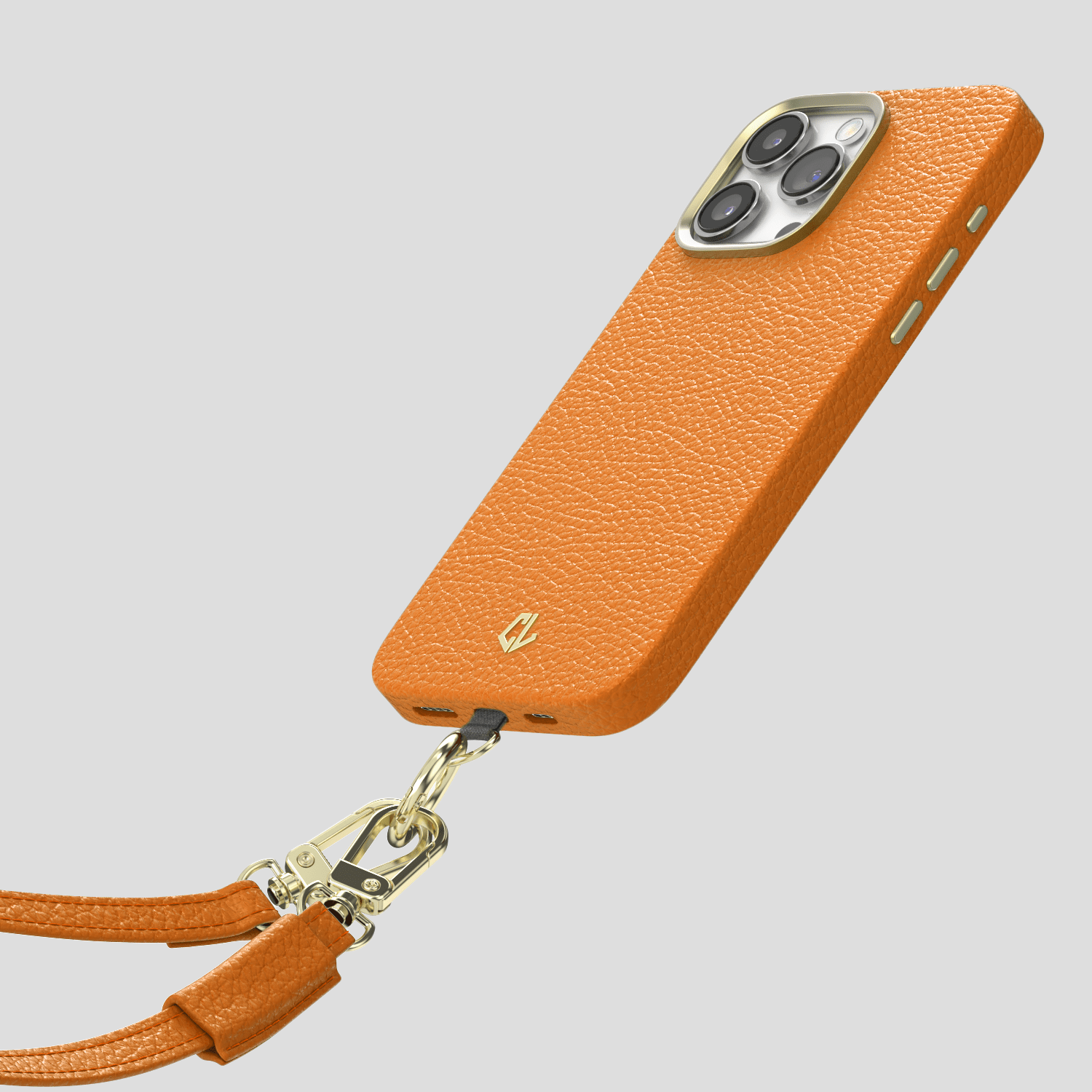 Meilleure coque bandoulière luxe pour iPhone 15, 15 Pro, 15 Pro Max, 15 Pro Plus - Orange