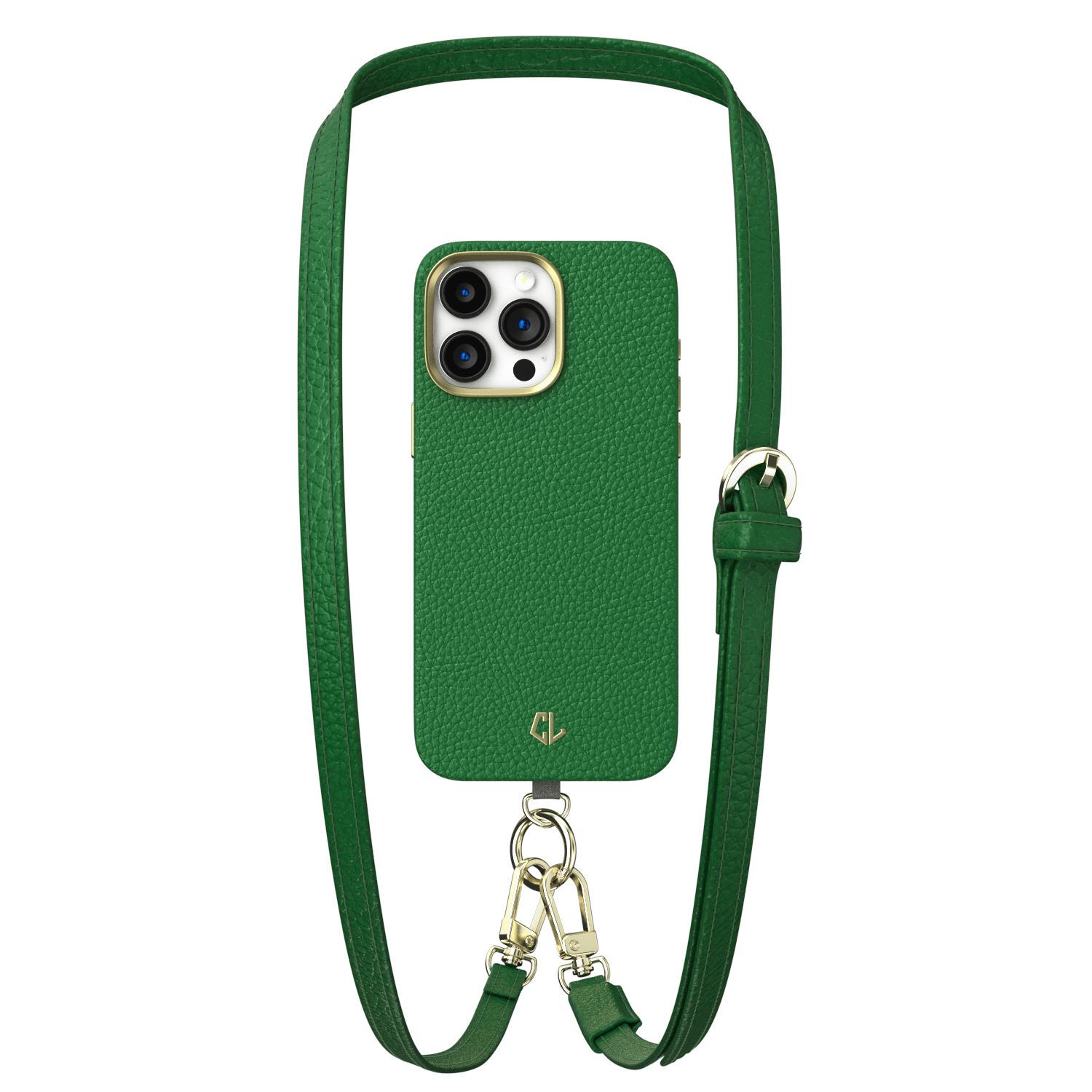 Meilleure coque bandoulière en cuir pour iPhone 15, 15 Pro, 15 Pro Max, 15 Pro Plus - Vert