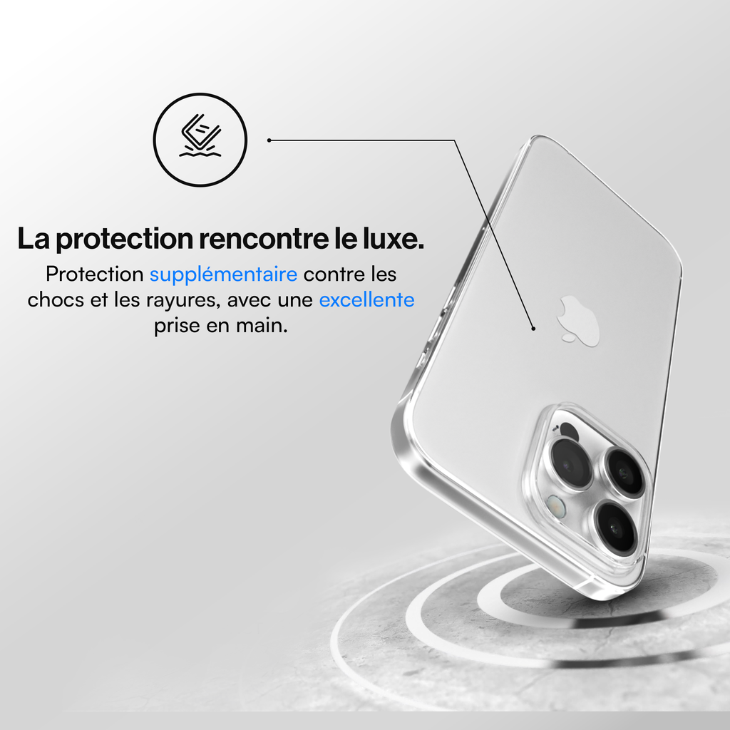 Coque de protection fine iPhone 15, 15 Pro, 15 Pro Max, 15 Plus - Transparente