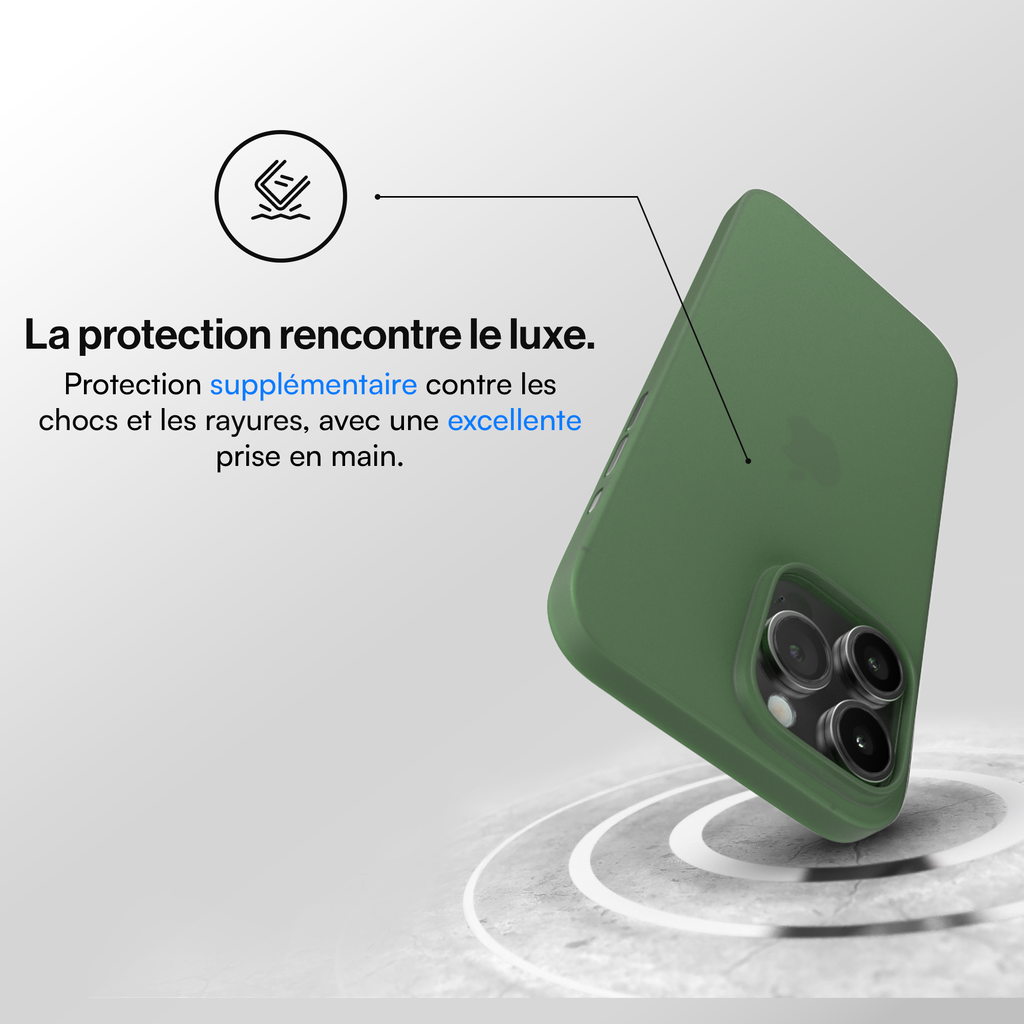 Coque de protection Ultra Fine pour iPhone 15, 15 Pro, 15 Pro Max, 15 Plus - Vert