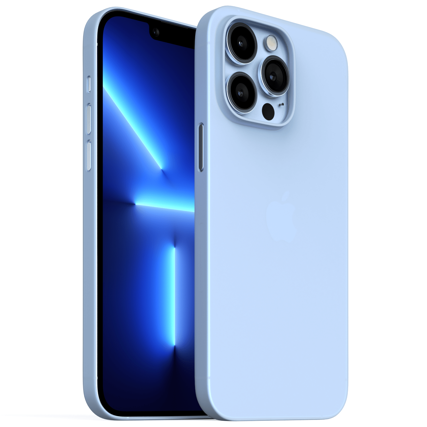 Meilleure Coque iPhone 13, 13 Pro, 13 Pro Max, 13 Mini - Coque Ultra Fine et Slim - Bleu Alpin