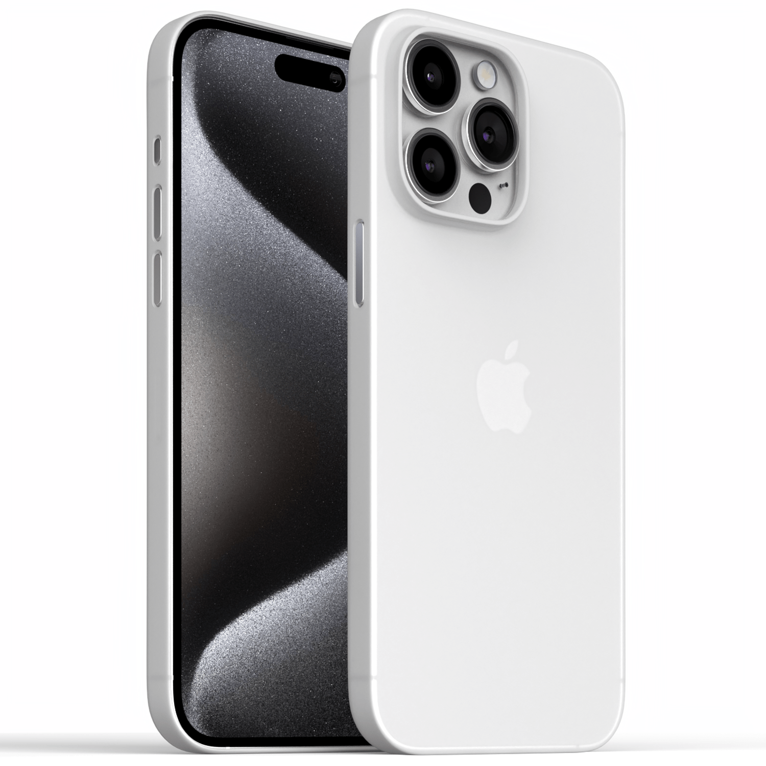 Meilleure Coque Ultra Fine iPhone 15, 15 Pro, 15 Pro Max, 15 Plus - Coque Slim - Blanc Givré