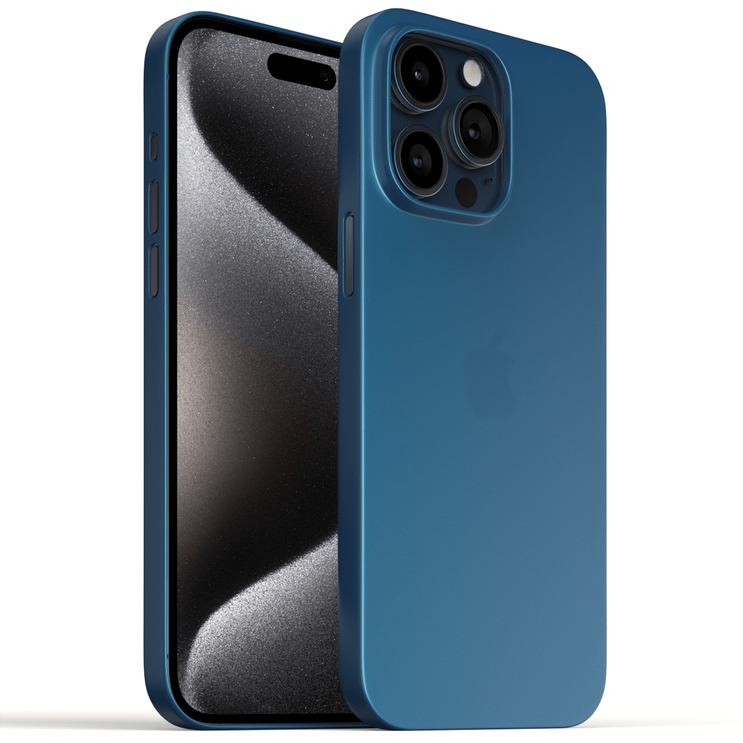 Meilleure Coque Ultra Fine iPhone 15, 15 Pro, 15 Pro Max, 15 Plus - Coque Slim - Bleu Titane
