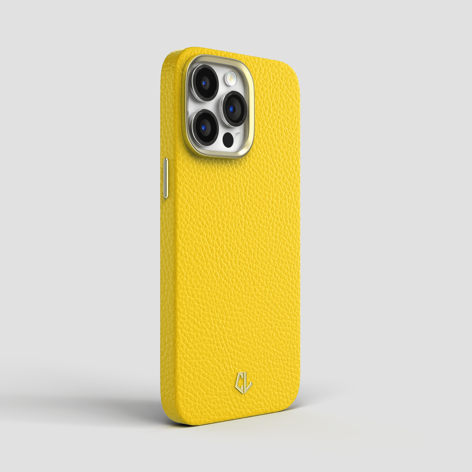 Coque luxe en cuir pour iPhone 13, 13 Mini, 13 Pro, 13 Pro Max - Jaune