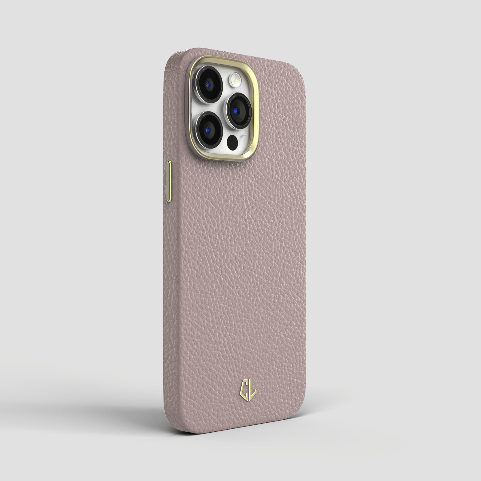 Coque luxe en cuir pour iPhone 13, 13 Mini, 13 Pro, 13 Pro Max - Nude