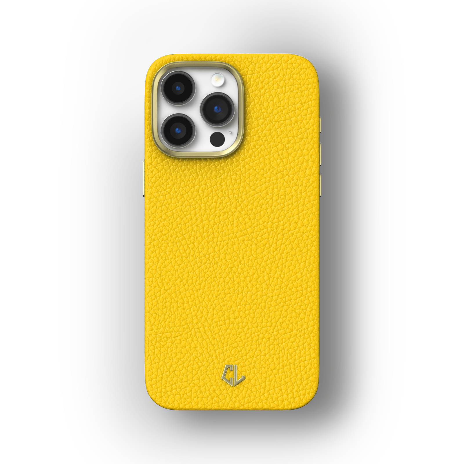 Coque luxe en cuir pour iPhone 13, 13 Mini, 13 Pro, 13 Pro Max - Jaune
