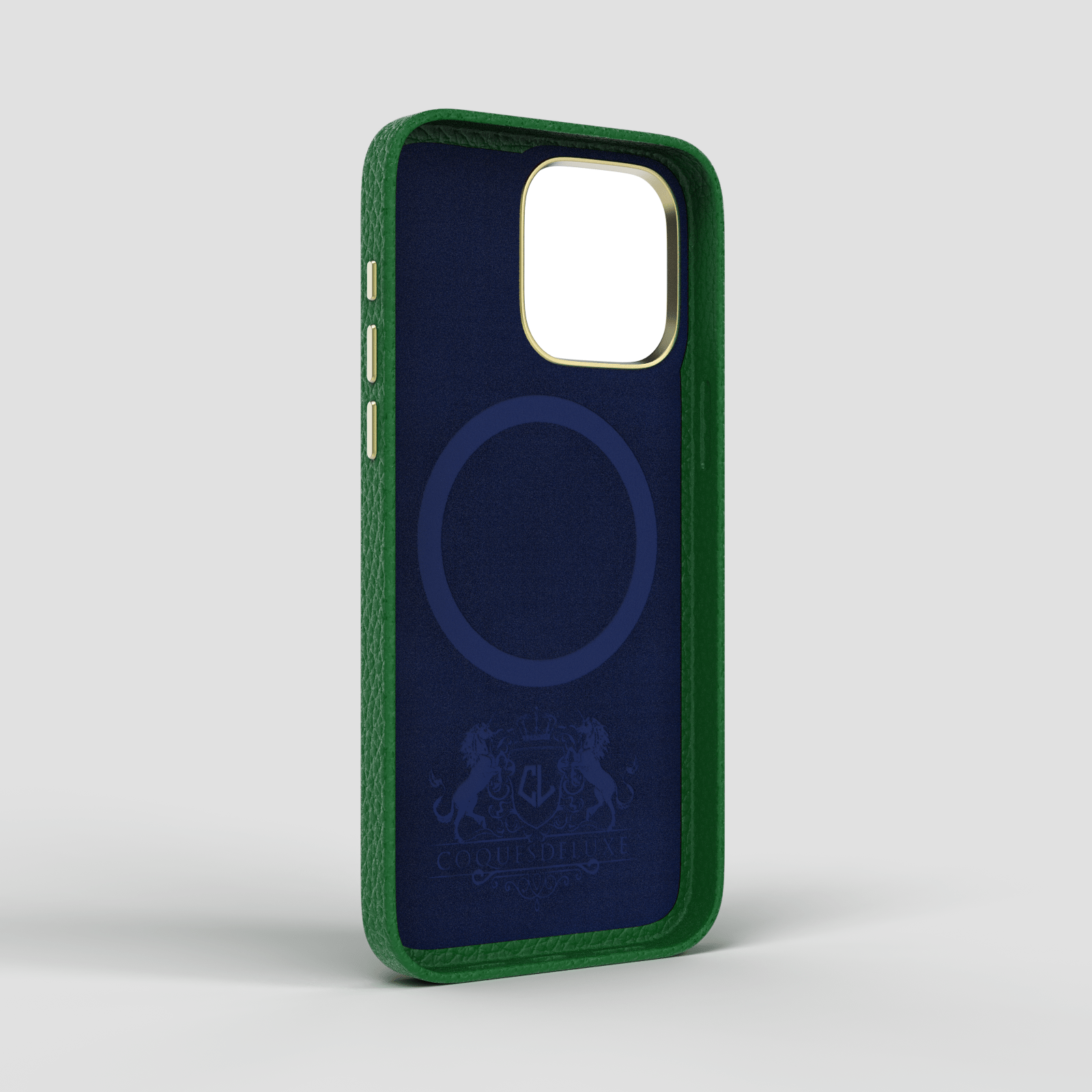 Coque luxe en cuir pour iPhone 13, 13 Mini, 13 Pro, 13 Pro Max - Vert