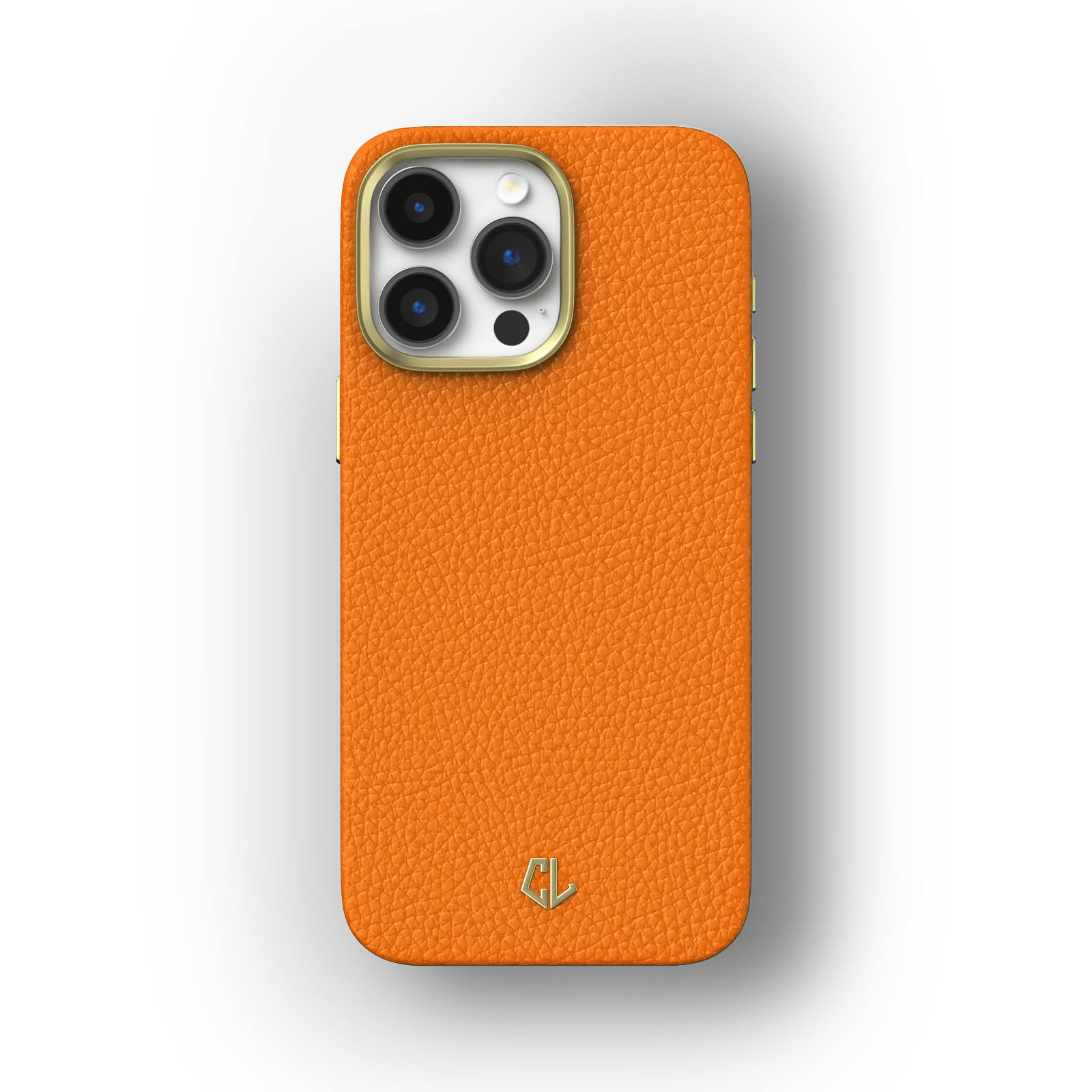 Coque luxe en cuir pour iPhone 13, 13 Mini, 13 Pro, 13 Pro Max - Orange