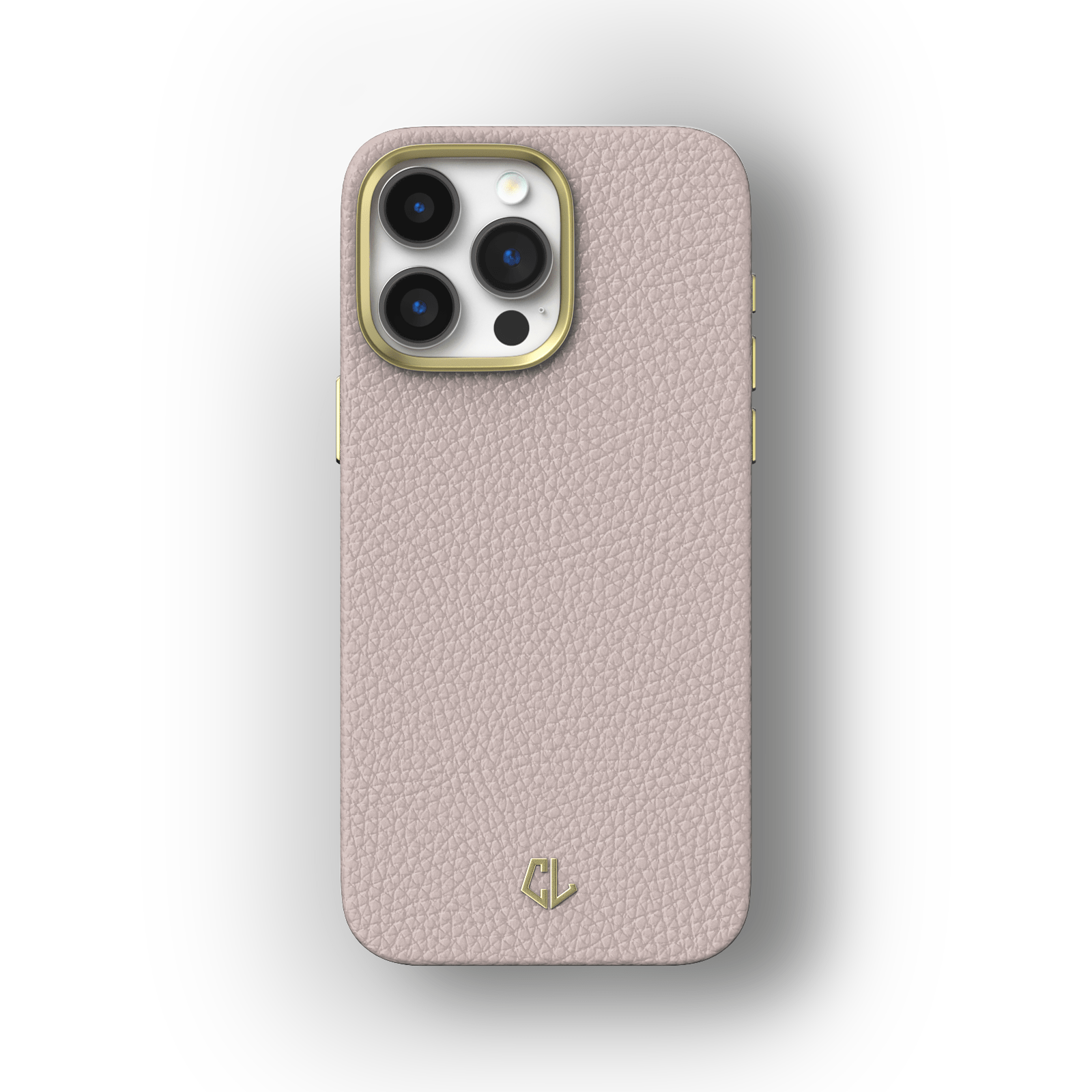 Coque luxe en cuir pour iPhone 14, 14 Plus, 14 Pro, 14 Pro Max - Rose nude