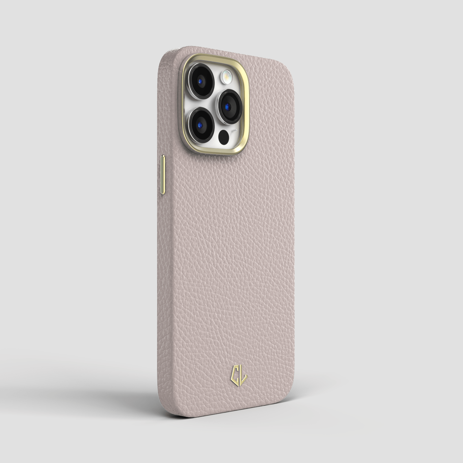 Coque luxe en cuir pour iPhone 15, 15 Plus, 15 Pro, 15 Pro Max - Rose nude