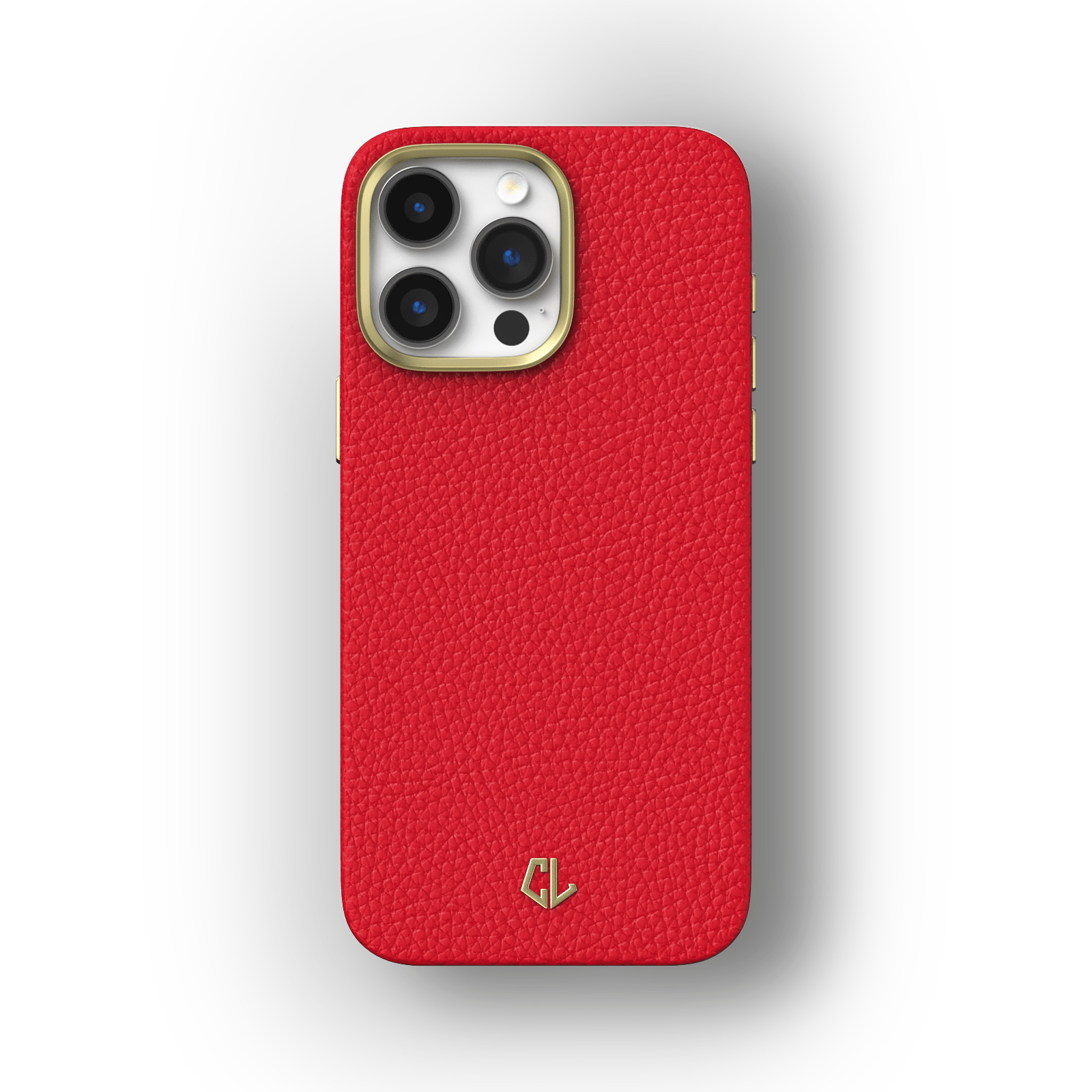 Coque luxe en cuir pour iPhone 15, 15 Plus, 15 Pro, 15 Pro Max - Rouge