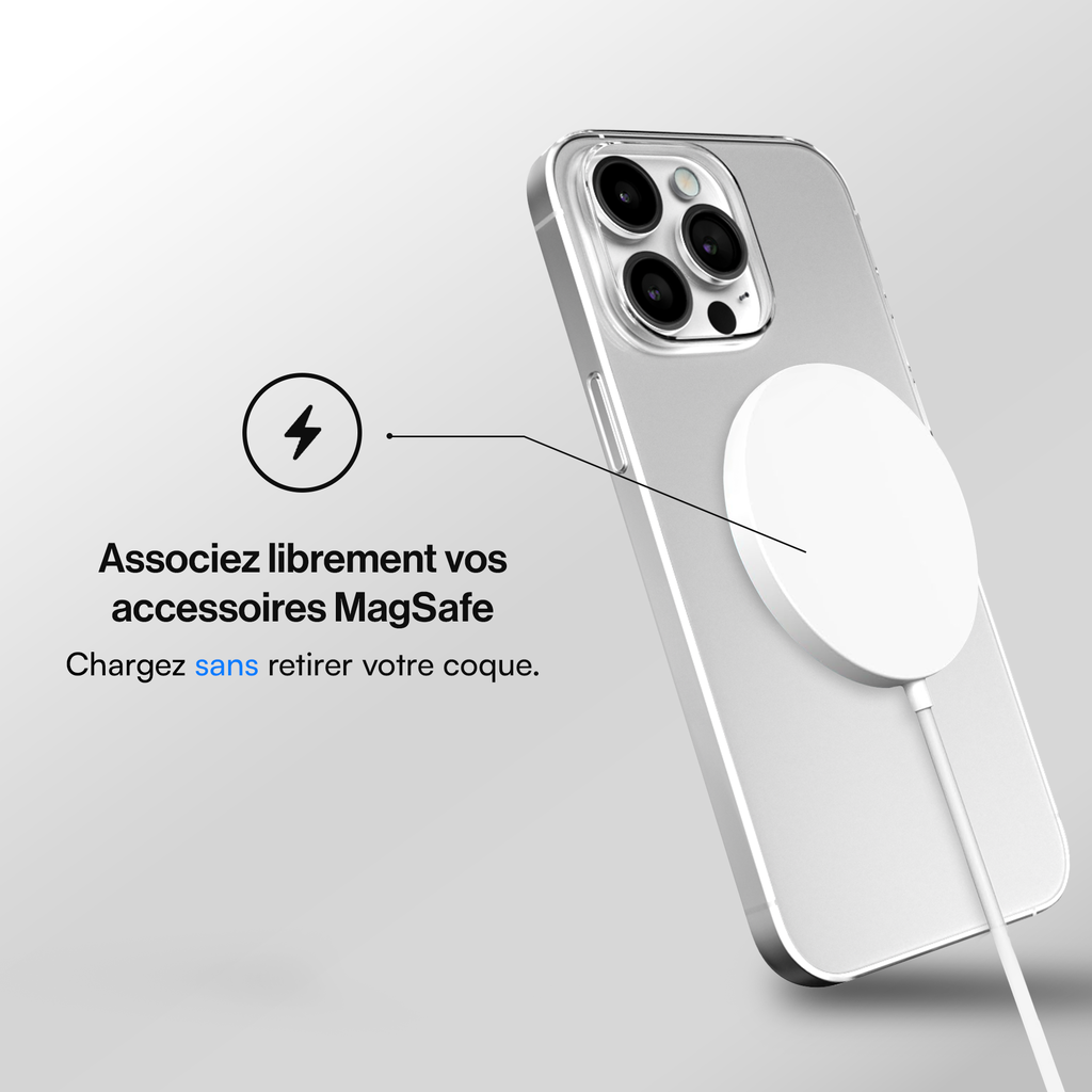 Coque Ultra Fine compatible magsafe iPhone 15, 15 Pro, 15 Pro Max, 15 Plus - Transparente