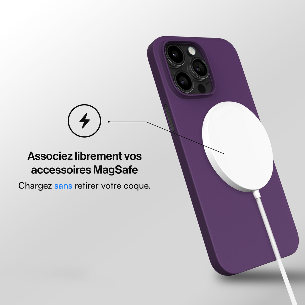 Coque Ultra Fine compatible magsafe iPhone 15, 15 Pro, 15 Pro Max, 15 Plus - Violet
