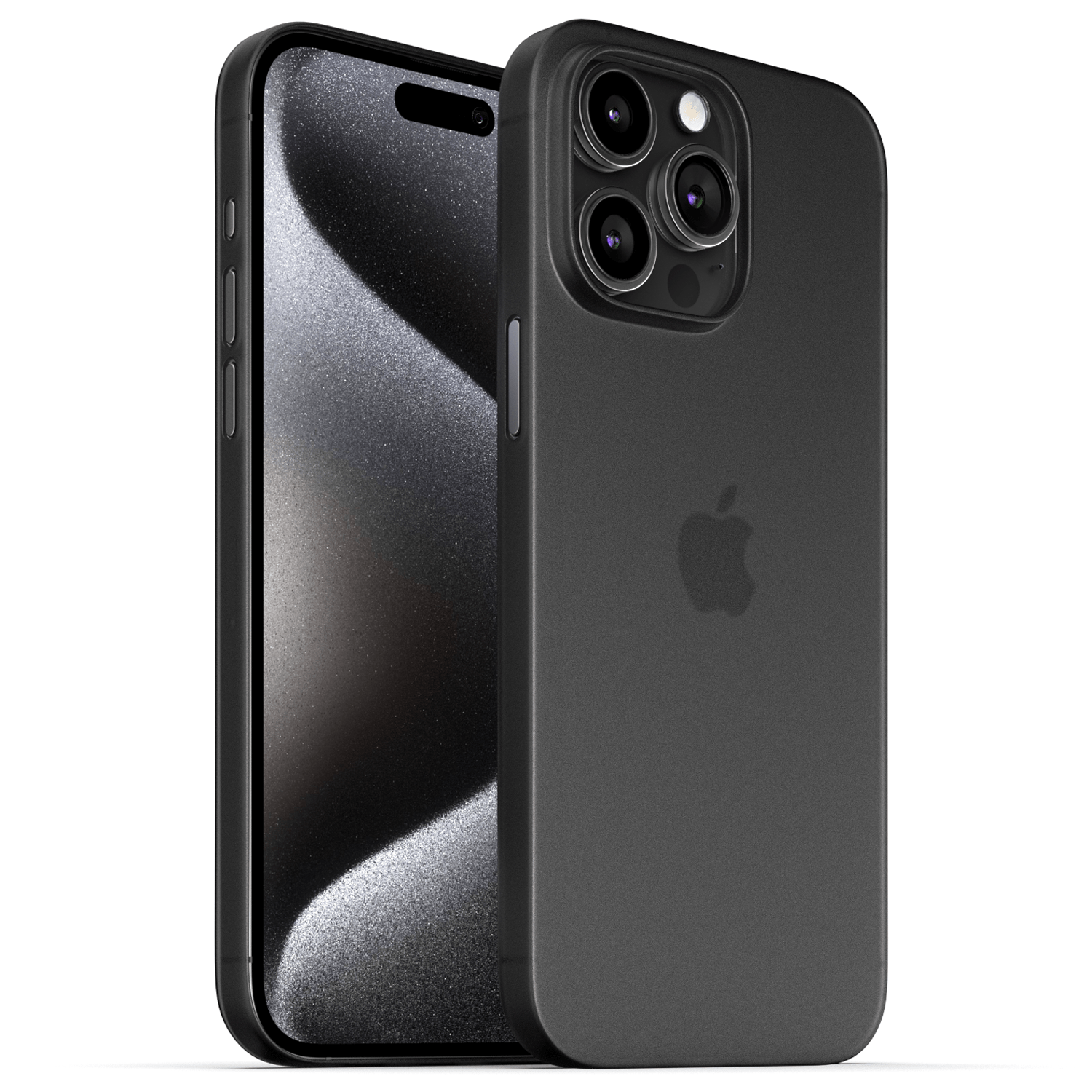 Meilleure Coque Ultra Fine pour iPhone 15, 15 Pro, 15 Pro Max, 15 Plus - Coque Slim - Noir givré
