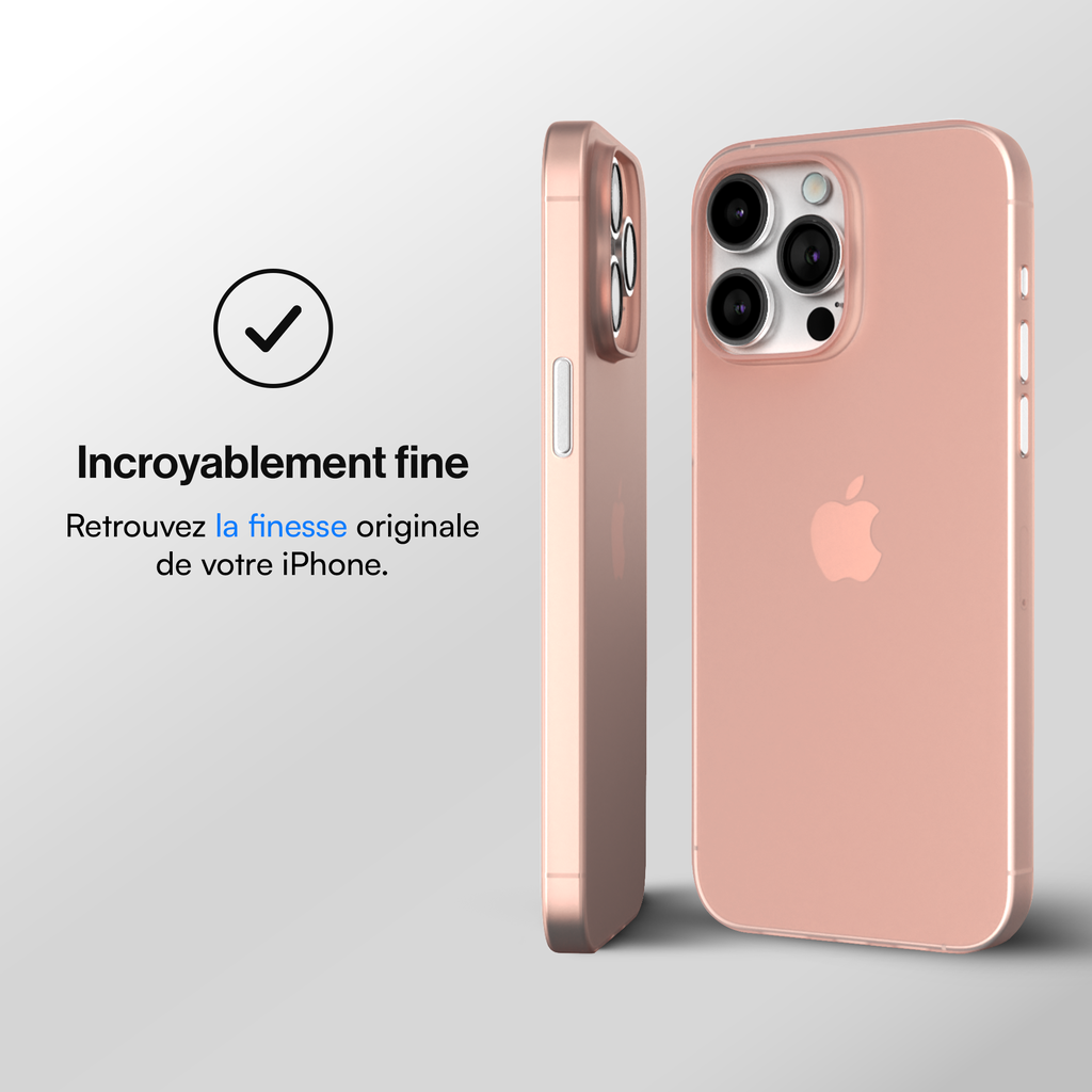 Coque Ultra Fine iPhone 15, 15 Pro, 15 Pro Max, 15 Plus - Coque Slim - Rose
