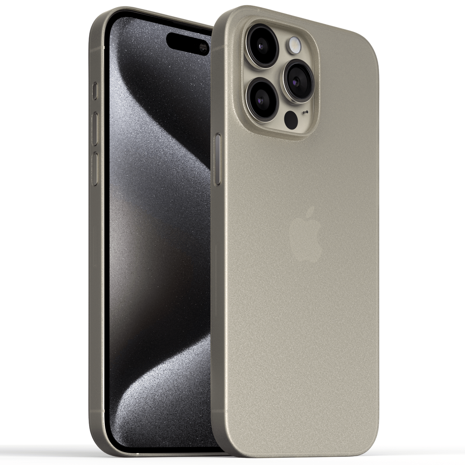 Meilleure Coque Ultra Fine iPhone 15, 15 Pro, 15 Pro Max, 15 Plus - Coque Slim - Titane naturel