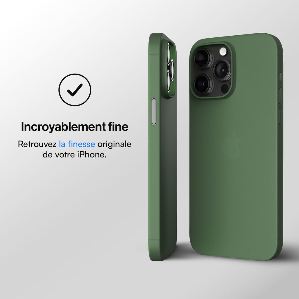 Coque Ultra Fine iPhone 15, 15 Pro, 15 Pro Max, 15 Plus - Coque Slim - Vert