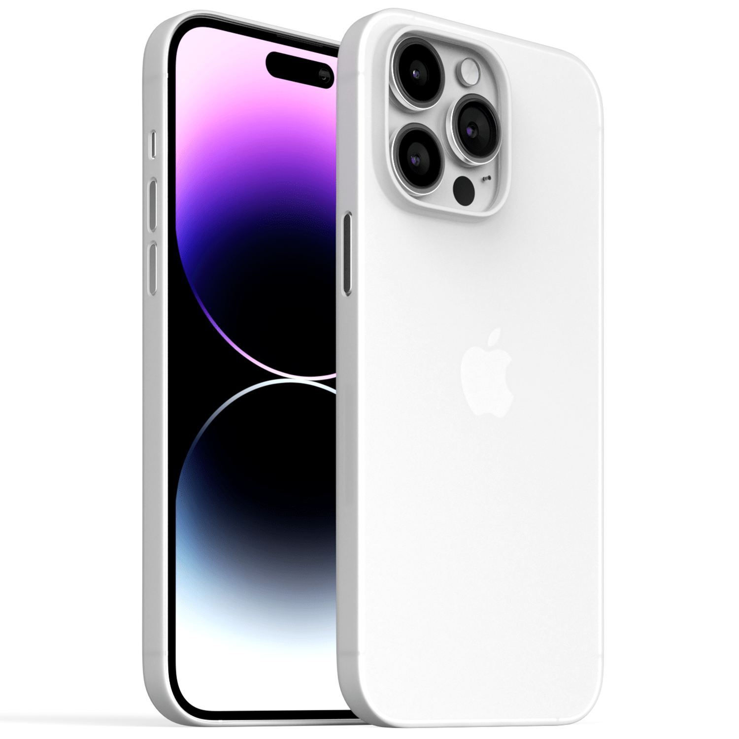Meilleure Coque iPhone 14, 14 Pro, 14 Pro Max, 14 Plus - Coque Ultra Fine et Slim - Blanc Givré