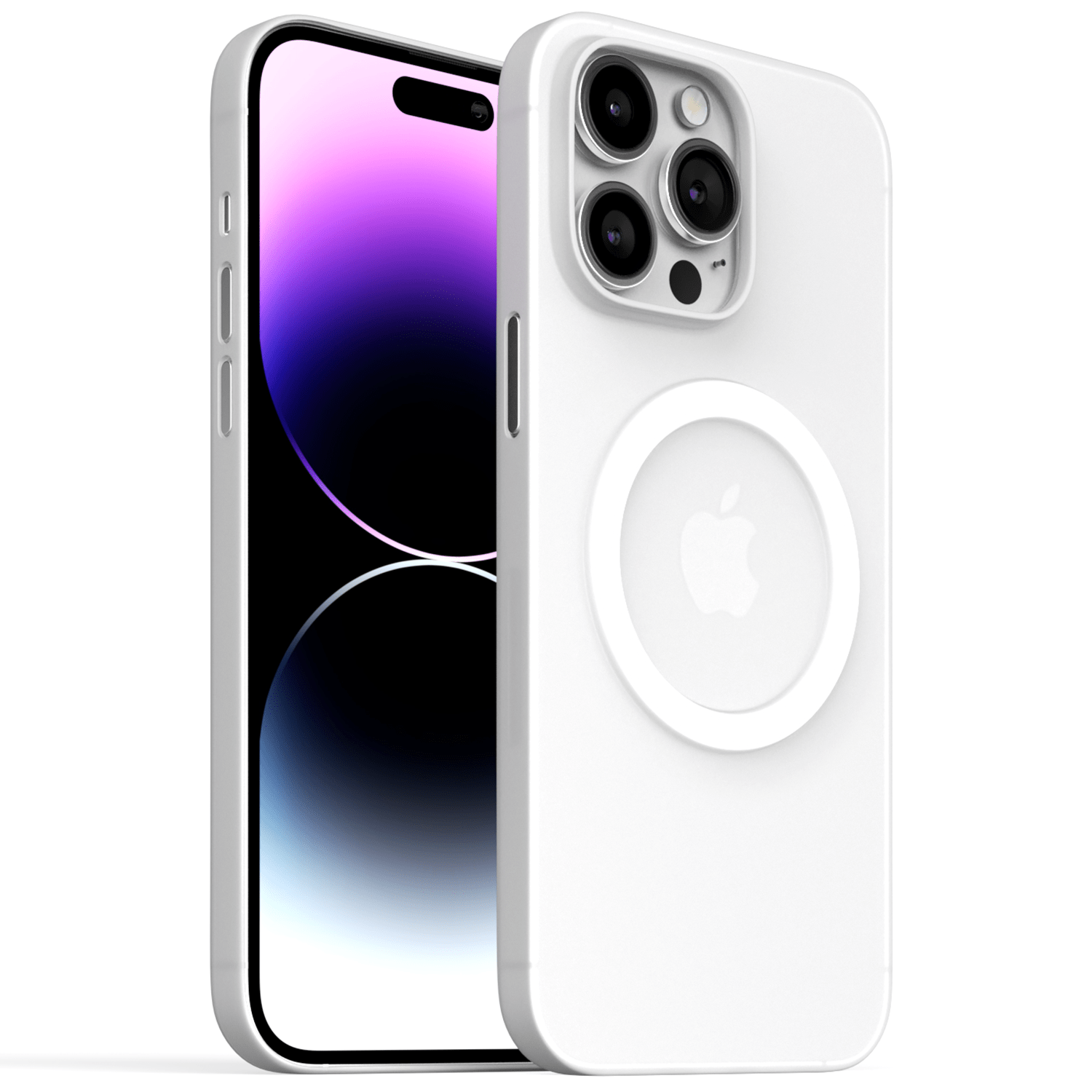 Meilleure Coque iPhone 14, 14 Pro, 14 Pro Max, 14 Plus - Coque Ultra Fine et Slim - Blanc Givré Magsafe